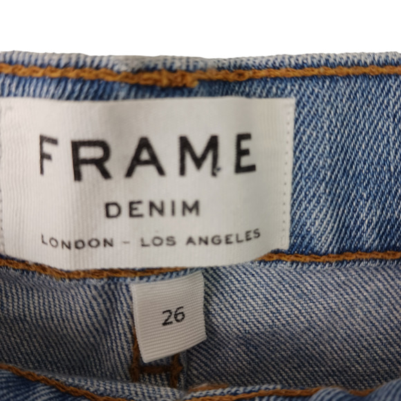 Frame Denim SZ 26 Le Cutoff Jean Shorts Cotton Blend Beachy Vacation Summer - Picture 4 of 7